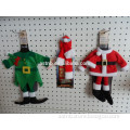 Santa claus suit christmas wine bottle sleeve for chrismas decoration